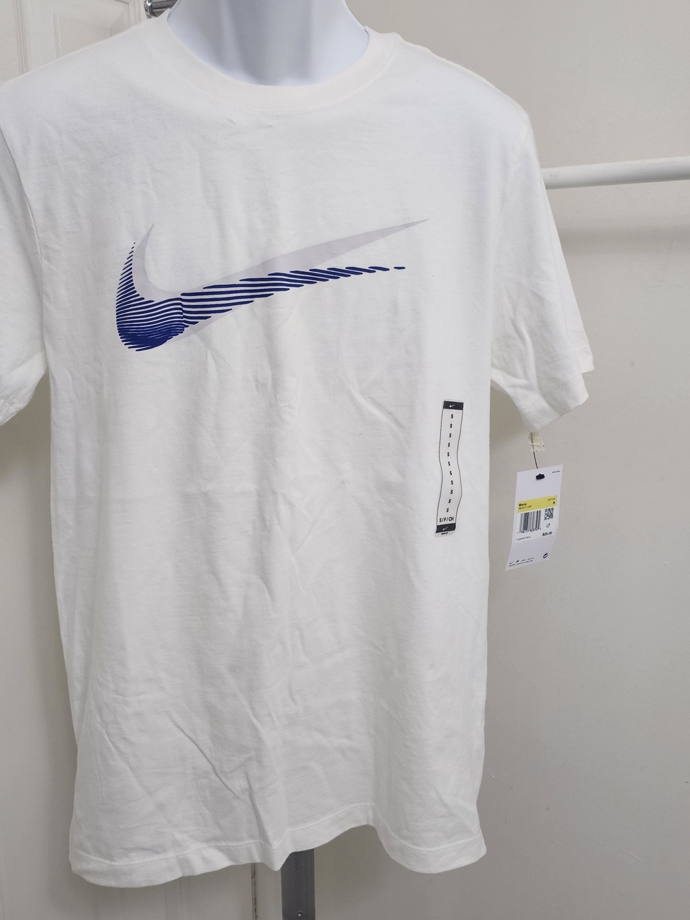 🔥💥NWT Nike White Basic Crewneck Tee with Subtle Gray, Size S 🔥💥